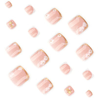 No.683 White Flowers Toenails Patch 24pcs/Set
