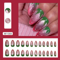 No.F360 Strawberry Cat's Eye Fingernails Patch 24pcs/Set