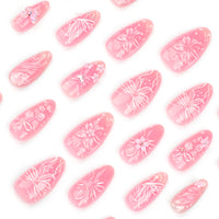 No.F376 Butterfly Flowers Fingernails Patch 24pcs/Set
