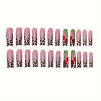 No.PSN35 Leopard Cherry Hand & Toe Pair Set-48pcs