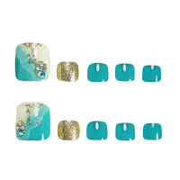 No.493 Blue Sand Beach Toenails Patch 24pcs/Set