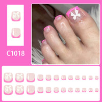No.645 Pink BowToenails Patch 24pcs/Set
