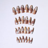 No.F521 Orange Cat's Eye Fingernails Patch 24pcs/Set