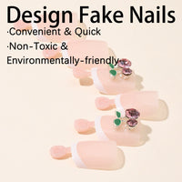 No.425 Cherry Diamond Toenails Patch 24pcs/Set