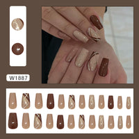 No.F311 Brown Fingernails Patch 24pcs/Set