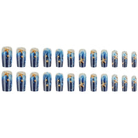 No.BH6 Ocean Blue Fingernails Patch 24pcs/Set