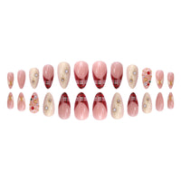 No.F507 Red Plaid Fingernails Patch 24pcs/Set