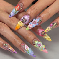 No.F499 3D Ripple Flowers Fingernails Patch 24pcs/Set