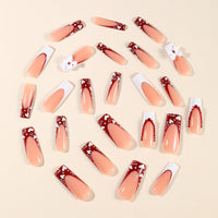 No.VN50 Bow Diamonds Fingernails Patch 24pcs/Set