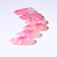 No.BH47 Pink Flower Fingernails Patch 30pcs/Set