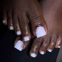 No.426 White Diamond Toenails Patch 24pcs/Set