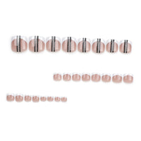 No.450 Black Stripes Toenails Patch 24pcs/Set
