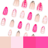 No.F426 Rose Red Flowers Fingernails Patch 24pcs/Set