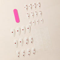 No.VN42 White Love Fingernails Patch 24pcs/Set