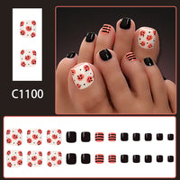 No.AW128 Halloween Cute Orange Toenails Patch 24pcs/Set
