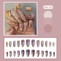 No.F534 Brown Fingernails Patch 24pcs/Set