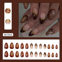 No.F518 Zebra Cat's Eye Fingernails Patch 24pcs/Set