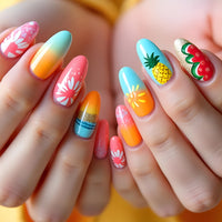 No.BH5 Summer Pineapple Fingernails Patch 24pcs/Set
