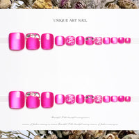 No.606 Rose Red Cat's Eye Toenails Patch 24pcs/Set
