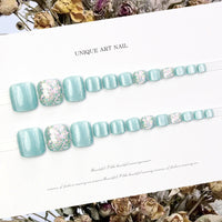 No.515 Light Green Cat's Eye Toenails Patch 24pcs/Set