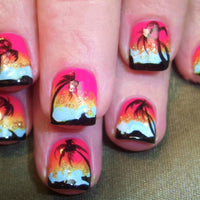 No.BH9 Beach Fingernails Patch 24pcs/Set