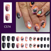 No.AW138 Halloween Ghost Pumpkin Fingernails Patch 24pcs/Set