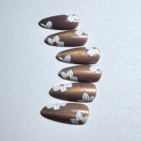 No.F521 Orange Cat's Eye Fingernails Patch 24pcs/Set