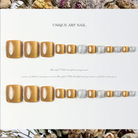 No.602 Yellow Cat's Eye Toenails Patch 24pcs/Set