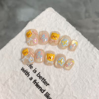 No.FP34 Bear Cat's Eye Hand Made Fingernails 10pcs