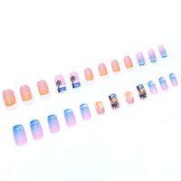 No.BH4 Wave Coconut Tree Fingernails Patch 24pcs/Set