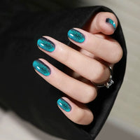 No.F254 Lake Green Fingernails Patch 24pcs/Set