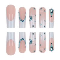 No.F542 Pink Long Fingernails Patch 24pcs/Set