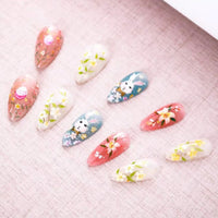 No.ET17 Colorful Flowers Fingernails Patch 24pcs/Set