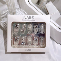 No.F296 Shining Gem Fingernails Patch 24pcs/Set