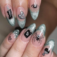 No.AW150 Halloween Dark Spider Fingernails Patch 24pcs/Set