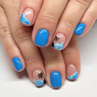 No.BH3 Wave Coconut Tree Fingernails Patch 24pcs/Set