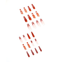 No.F551 Maple Leaf Red Fingernails Patch 24pcs/Set