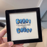 No.PSN118 Blue Fish Cat's Eye Hand & Toe Pair Set-20pcs