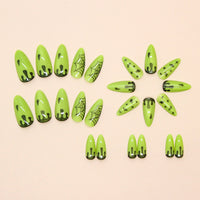 No.AW155 Halloween Green Cat's Eye Fingernails Patch 24pcs/Set