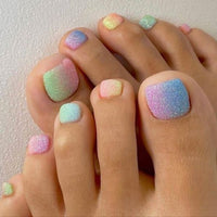 No.492 Rainbow Glitter Toenails Patch 24pcs/Set