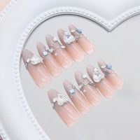 No.F456 Silver Cat's Eye Fingernails Patch 24pcs/Set