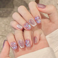 No.F312 Light Purple Fingernails Patch 24pcs/Set