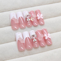 No.F355 Butterfly Ice Crystal Flower Fingernails Patch 24pcs/Set