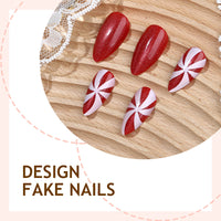 No.CM117 Christmas Red Cat's Eye Fingernails Patch 24pcs/Set