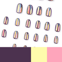 No.F560 Purple Cat's Eye Fingernails Patch 24pcs/Set