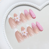 No.F420 Flower Fingernails Patch 24pcs/Set