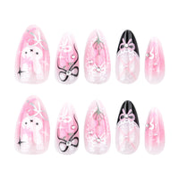 No.ET3 Flower Cute Rabbit Fingernails Patch 24pcs/Set
