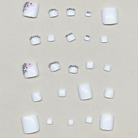 No.426 White Diamond Toenails Patch 24pcs/Set