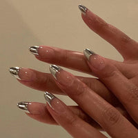 No.F389 Silver Fingernails Patch 24pcs/Set