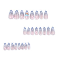 No.F348 Blue Cat's Eye Fingernails Patch 24pcs/Set